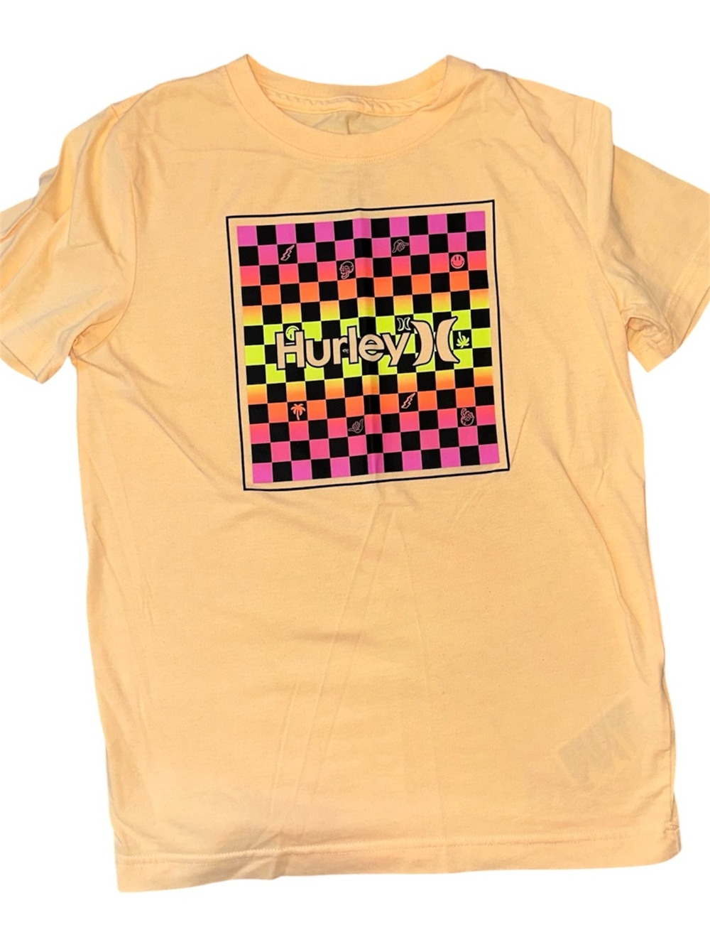 Hurley Kids' Yellow Graphic Tee - Checkerboard Logo